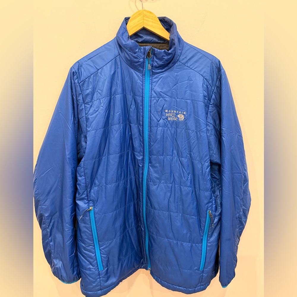 Mountain Hardwear Insulated Jacket Mens L Blue Lightweight Puffer Outdoor